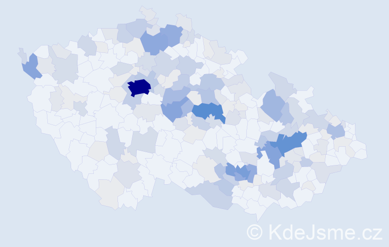 Příjmení: 'Kroutil', počet výskytů 625 v celé ČR