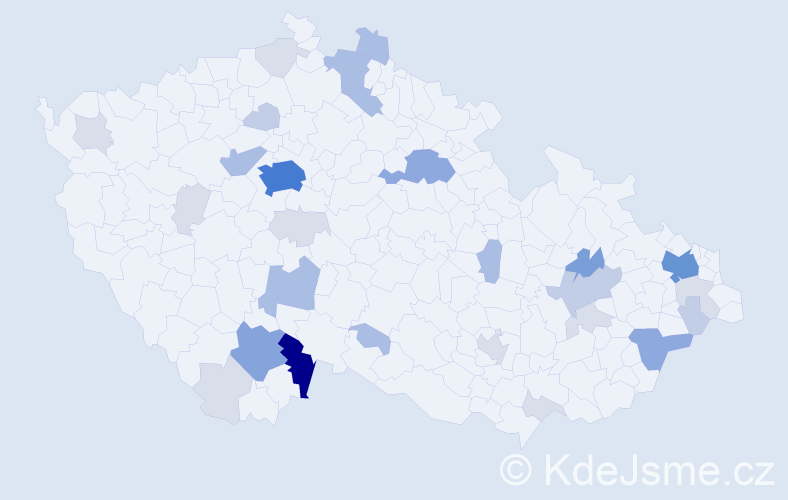 Příjmení: 'Činčura', počet výskytů 95 v celé ČR