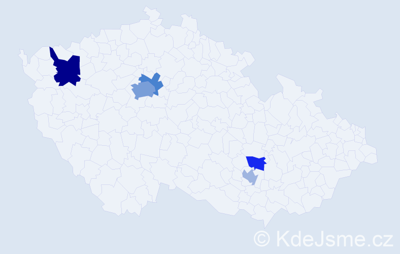 Příjmení: 'Zakirov', počet výskytů 10 v celé ČR