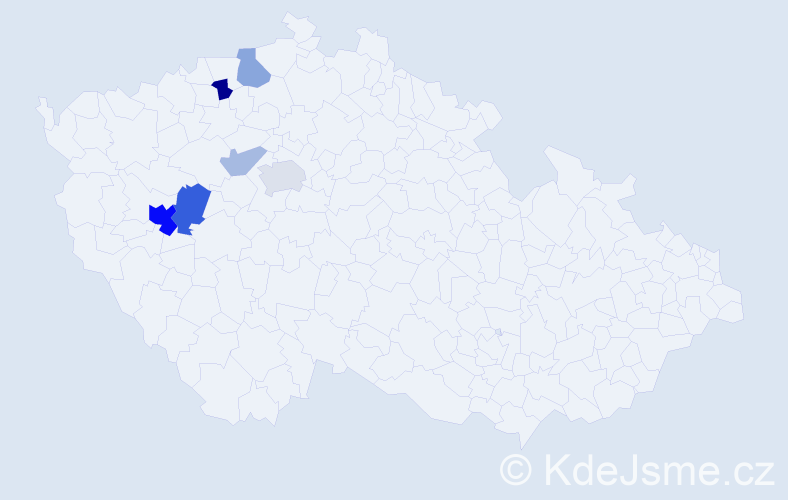 Příjmení: 'Vileta', počet výskytů 30 v celé ČR