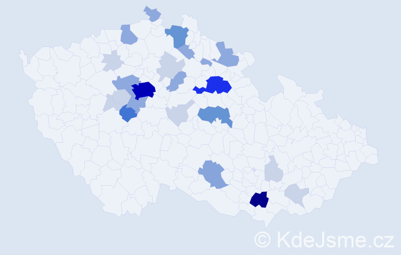 Příjmení: 'Plotová', počet výskytů 77 v celé ČR