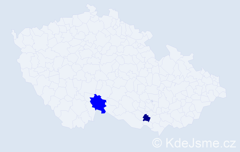 Příjmení: 'Kadličková', počet výskytů 3 v celé ČR