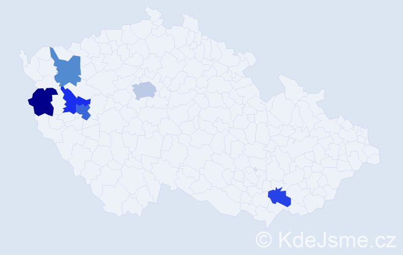 Příjmení: 'Pulerová', počet výskytů 8 v celé ČR