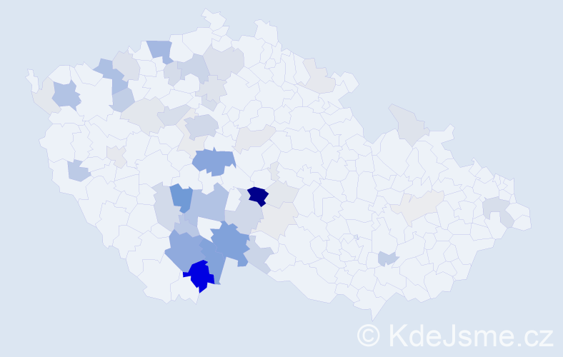Příjmení: 'Kutiš', počet výskytů 149 v celé ČR