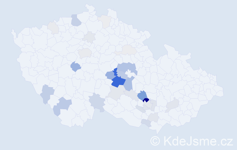 Příjmení: 'Dundáček', počet výskytů 115 v celé ČR