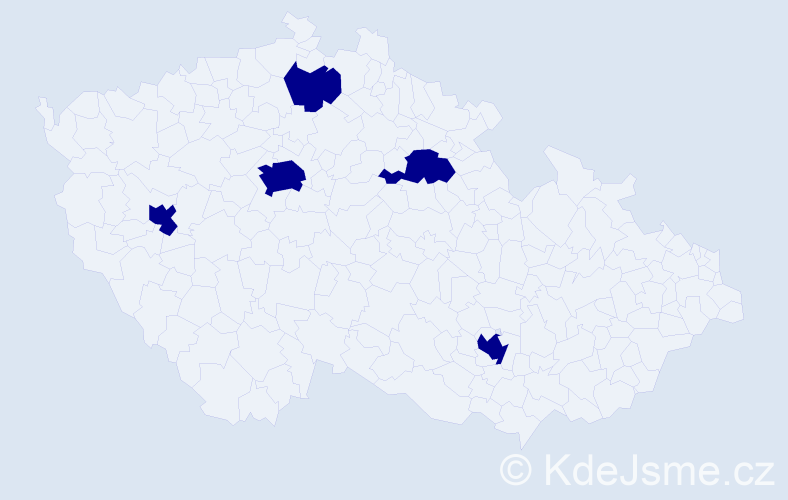 Příjmení: 'Davaanyam', počet výskytů 5 v celé ČR