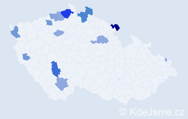 Příjmení: 'Gáži', počet výskytů 44 v celé ČR