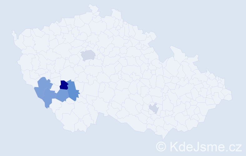 Příjmení: 'Zájedová', počet výskytů 18 v celé ČR