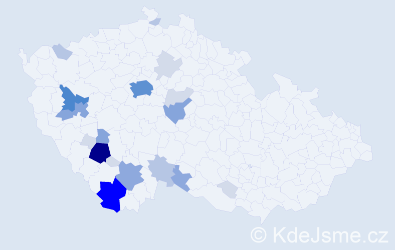 Příjmení: 'Zdychyncová', počet výskytů 78 v celé ČR