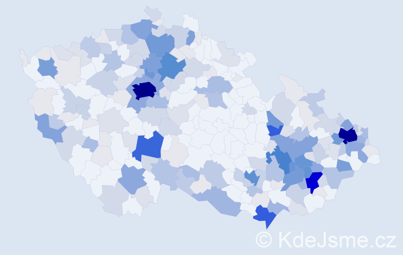 Příjmení: 'Svačina', počet výskytů 877 v celé ČR
