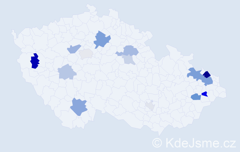 Příjmení: 'Dorčáková', počet výskytů 36 v celé ČR