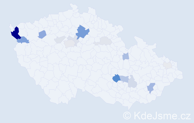 Příjmení: 'Dinga', počet výskytů 48 v celé ČR