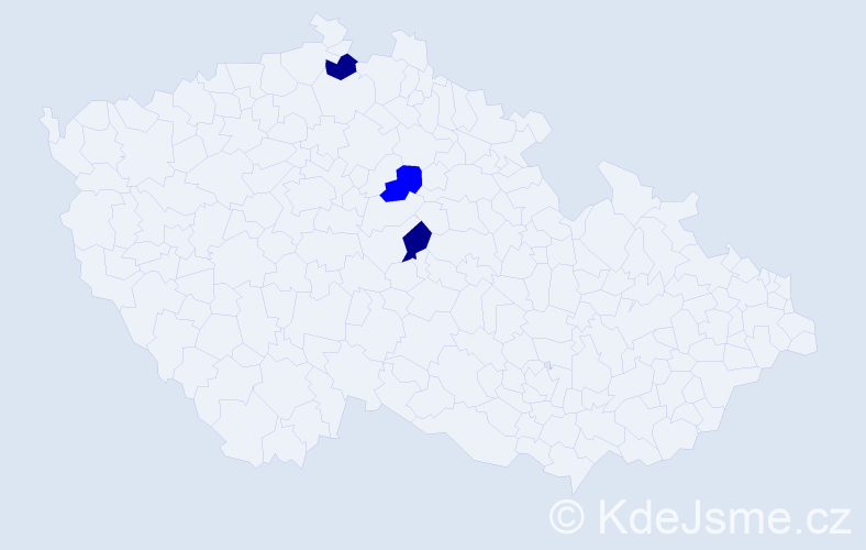 Příjmení: 'Bumbera', počet výskytů 5 v celé ČR