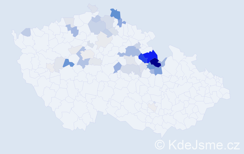 Příjmení: 'Tobiška', počet výskytů 141 v celé ČR