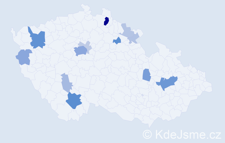 Příjmení: 'Caldr', počet výskytů 47 v celé ČR