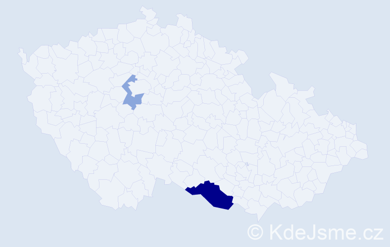 Příjmení: 'Běhavka', počet výskytů 5 v celé ČR