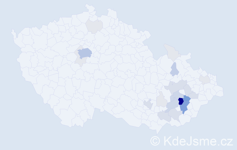 Příjmení: 'Barot', počet výskytů 99 v celé ČR