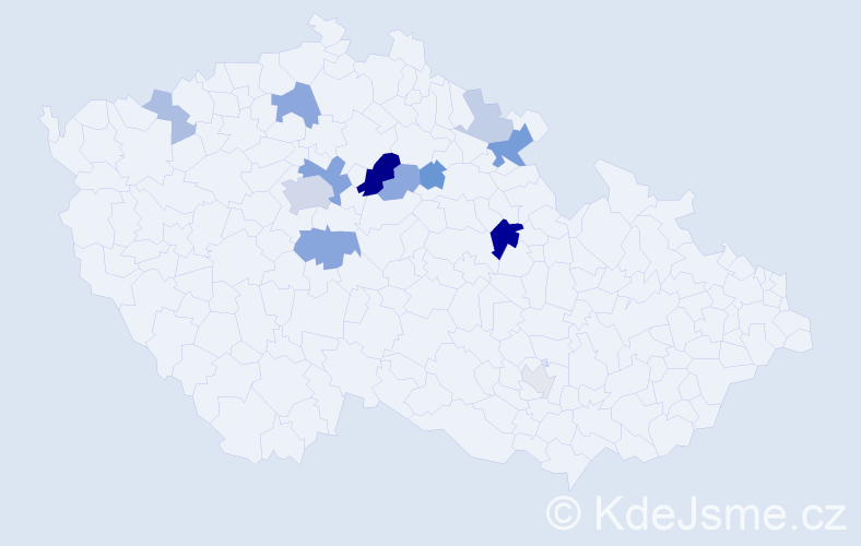 Příjmení: 'Kymrová', počet výskytů 33 v celé ČR