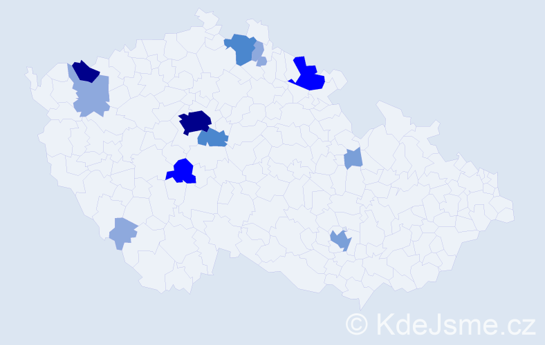 Příjmení: 'Tancibudková', počet výskytů 38 v celé ČR