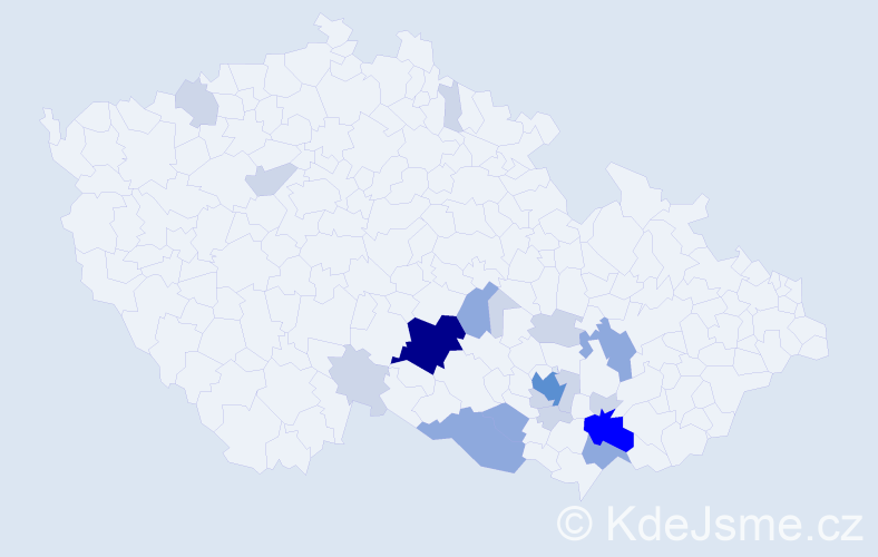Příjmení: 'Filipenská', počet výskytů 50 v celé ČR