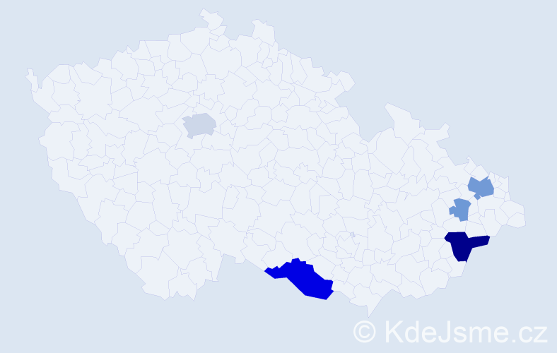 Příjmení: 'Varajová', počet výskytů 16 v celé ČR