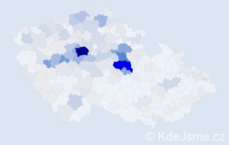 Příjmení: 'Chvojka', počet výskytů 1039 v celé ČR