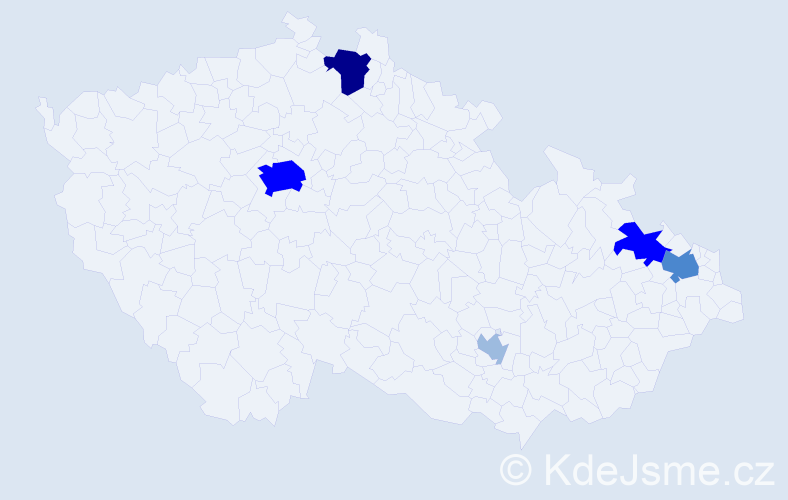 Příjmení: 'Turok', počet výskytů 13 v celé ČR
