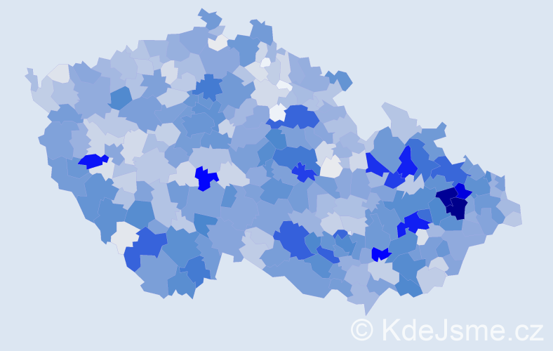 Příjmení: 'Pavlík', počet výskytů 5202 v celé ČR