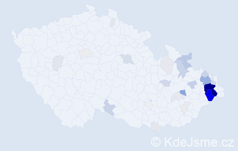 Příjmení: 'Drabinová', počet výskytů 119 v celé ČR