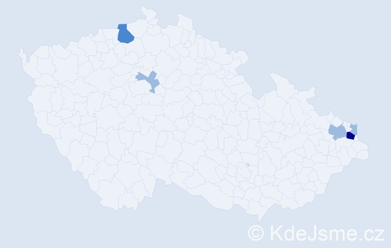 Příjmení: 'Rulička', počet výskytů 9 v celé ČR