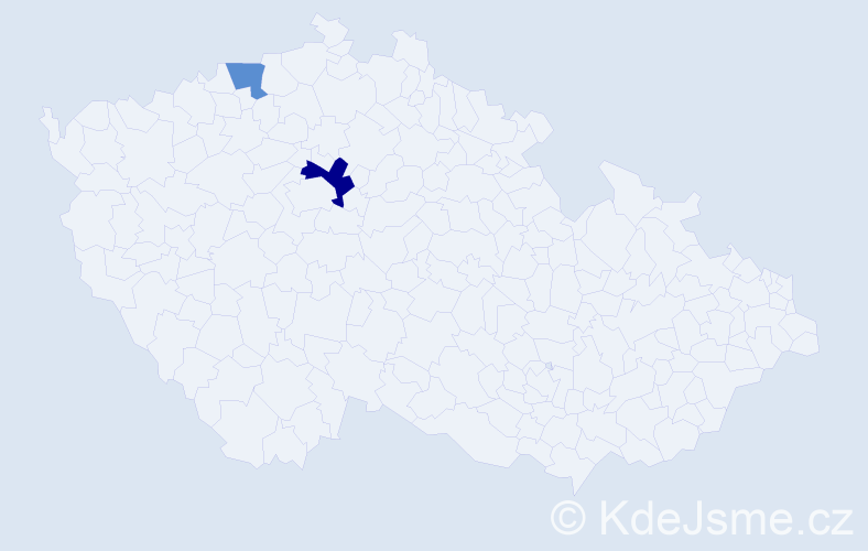 Příjmení: 'Krafeková', počet výskytů 3 v celé ČR