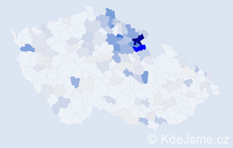 Příjmení: 'Lelková', počet výskytů 433 v celé ČR