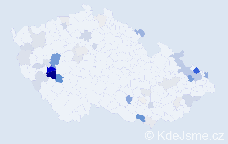 Příjmení: 'Darda', počet výskytů 128 v celé ČR