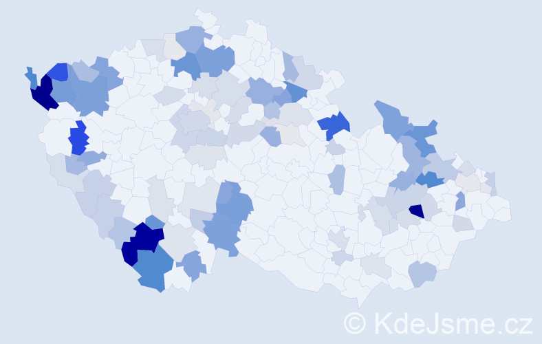 Příjmení: 'Kubinec', počet výskytů 276 v celé ČR