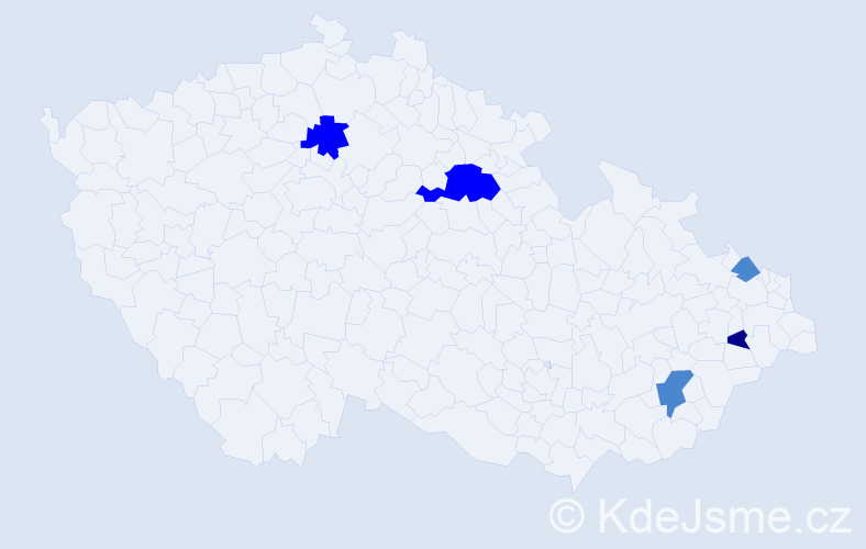 Příjmení: 'Bajánková', počet výskytů 9 v celé ČR