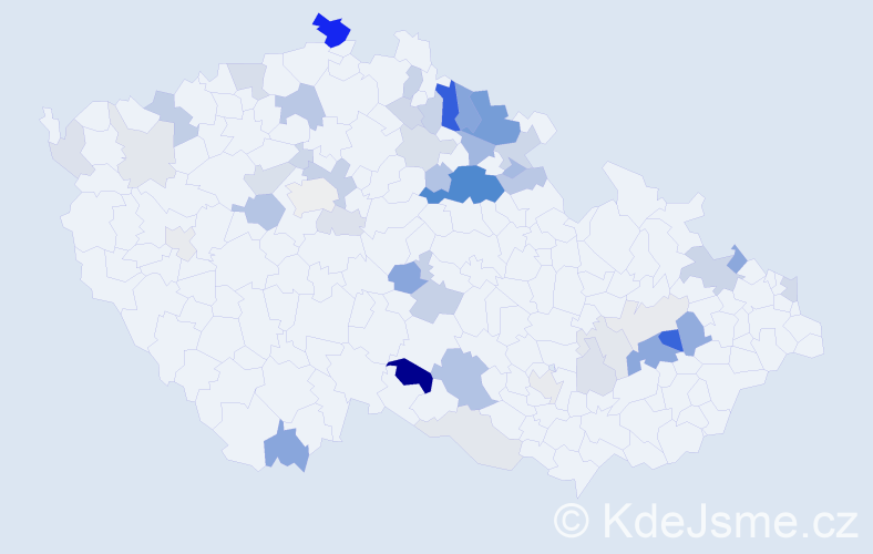 Příjmení: 'Gall', počet výskytů 130 v celé ČR