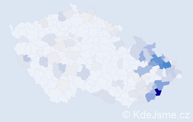 Příjmení: 'Kudela', počet výskytů 470 v celé ČR