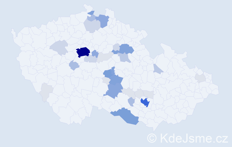 Příjmení: 'Caska', počet výskytů 130 v celé ČR