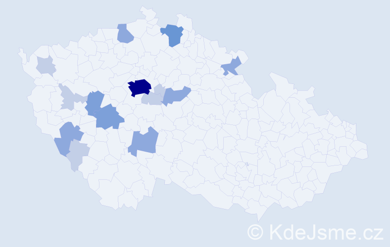 Příjmení: 'Žibřid', počet výskytů 36 v celé ČR