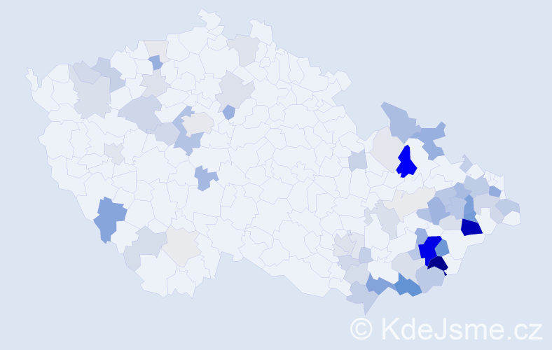 Příjmení: 'Bernátek', počet výskytů 209 v celé ČR