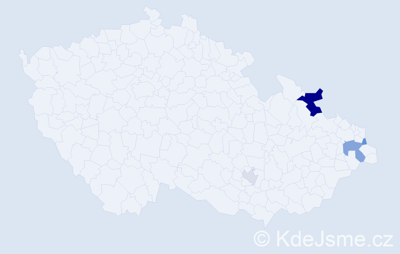 Příjmení: 'Hernik', počet výskytů 8 v celé ČR