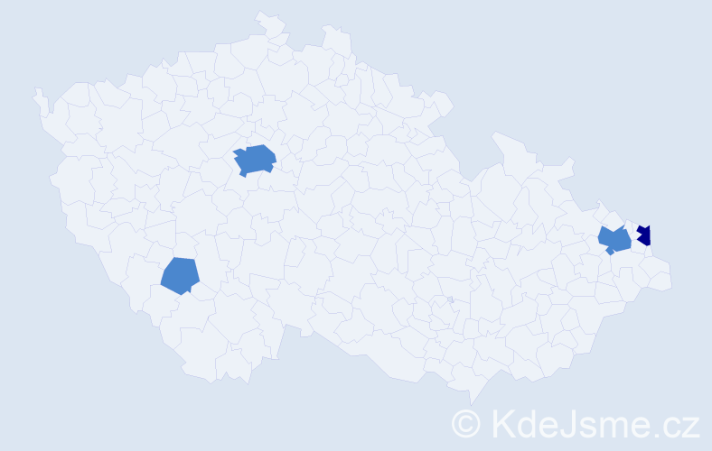 Příjmení: 'Ištoňová', počet výskytů 6 v celé ČR