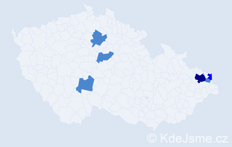 Příjmení: 'Platko', počet výskytů 9 v celé ČR