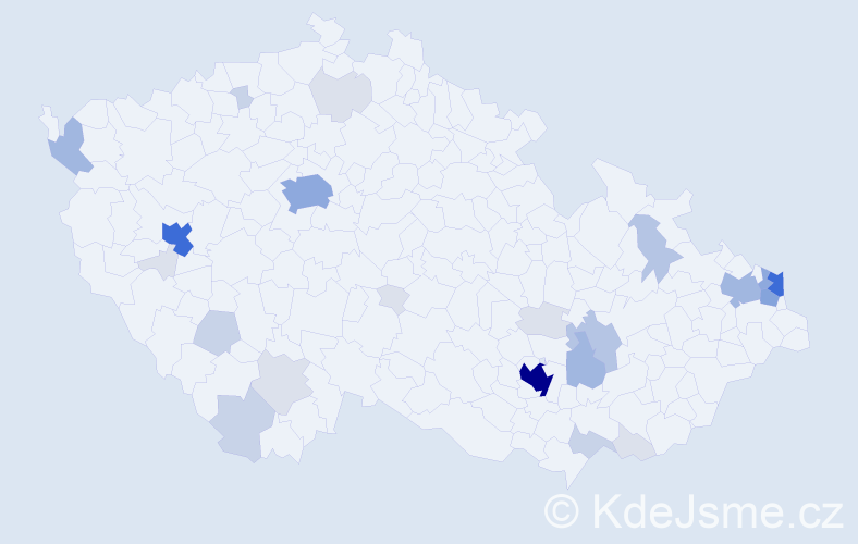 Příjmení: 'Parči', počet výskytů 101 v celé ČR
