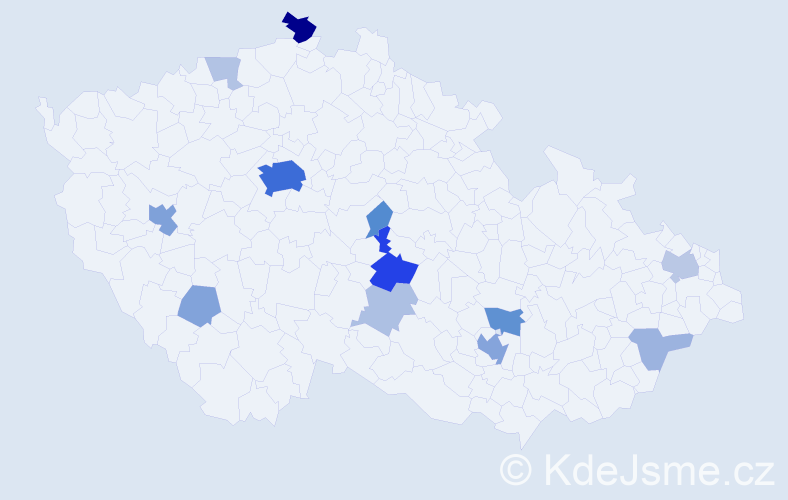 Příjmení: 'Kelly', počet výskytů 56 v celé ČR