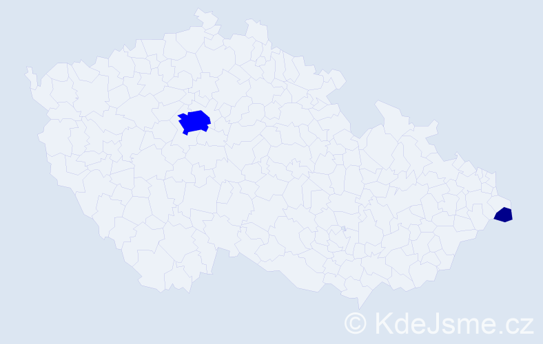 Příjmení: 'Nowicka', počet výskytů 3 v celé ČR