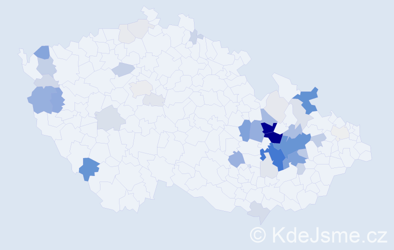 Příjmení: 'Zacpal', počet výskytů 153 v celé ČR