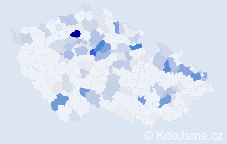 Příjmení: 'Stojka', počet výskytů 609 v celé ČR