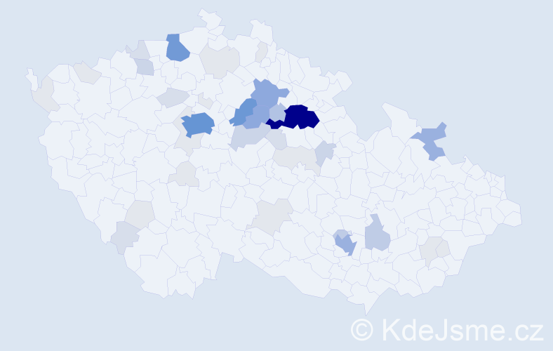 Příjmení: 'Vyleťal', počet výskytů 154 v celé ČR
