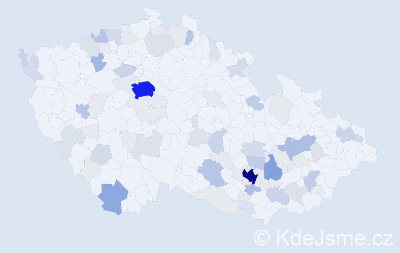 Příjmení: 'Adlerová', počet výskytů 253 v celé ČR